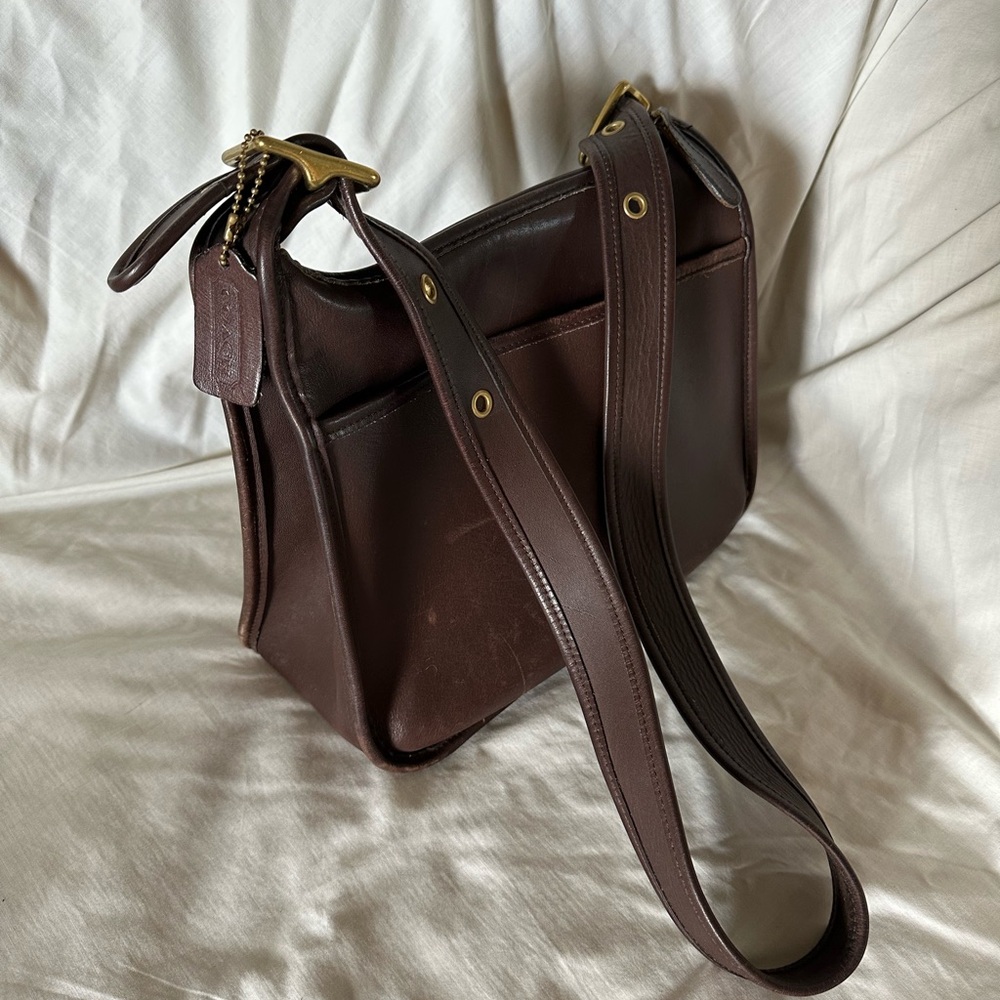 Coach Vintage Large Legacy Zip Dark Brown Leather Shoulder Bag - Picture 3 of 15